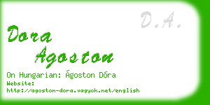 dora agoston business card