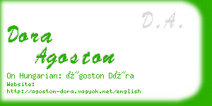 dora agoston business card